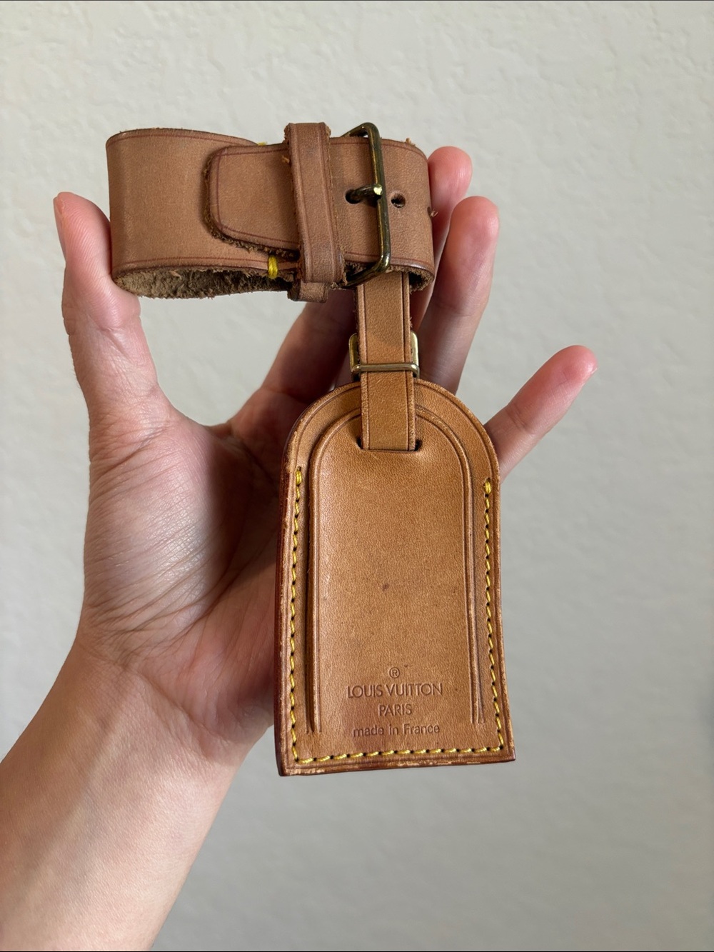 Louis Vuitton Brown Leather Luggage Tag